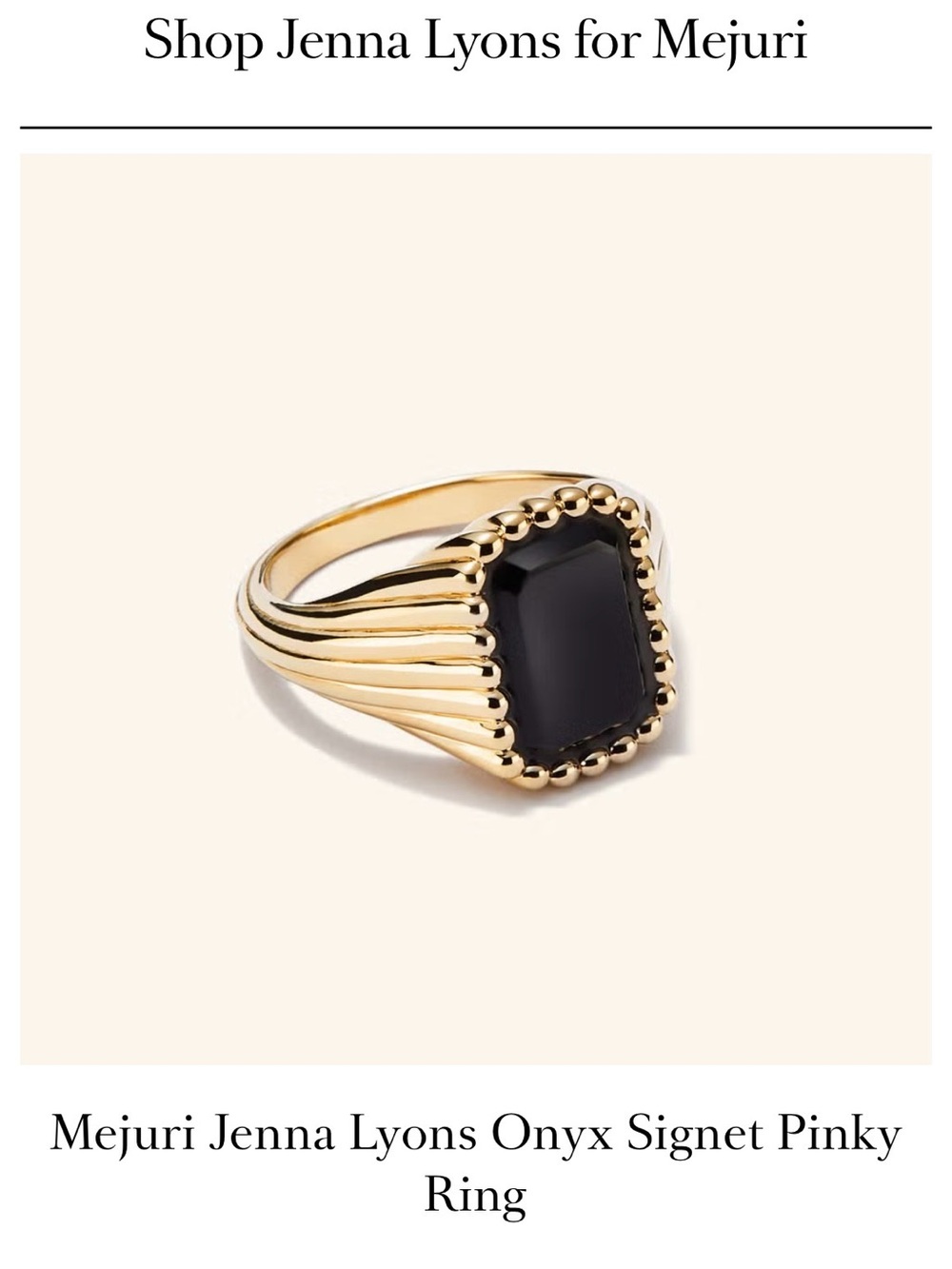 Mejuri Jenna Lyons Ring Black Onyx